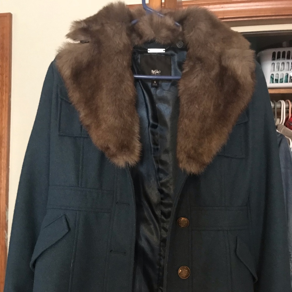 Mossimo Dark Teal Coat Small - Picture 2 of 3
